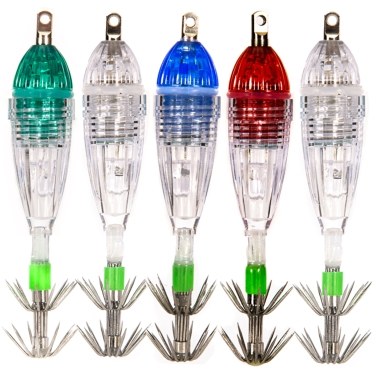 Waterproof Underwater LED Fishing Light Fish Lure Attracting Light Lamp with Squid Jig Hooks