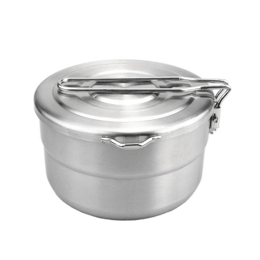 1.5L Stainless Steel Lunch Case Camping Pot with Storage Bag