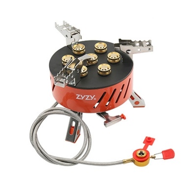 ZYZY 7-Core Camping Stove 17800W High-Power Gases Burner Stove Backpacking Stove Windproof with Piezo Ignition Adjustable Valve Storage Bag for Outdoor Cooking Camping Picnic Hiking