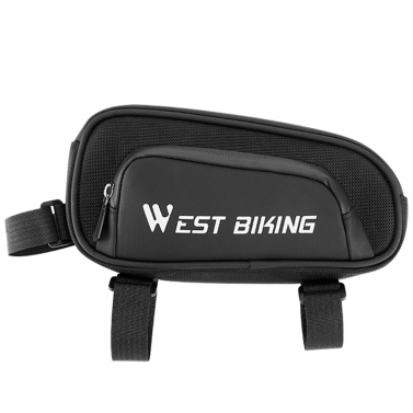 WEST BIKING 1.5L Bicycle Bag Bike Frame Fronttube Bag Bicycle Front Frame Bag Waterproof Smooth Zipper Cycling Bag