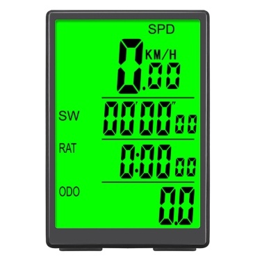 Sunding SD-590 3-inch Large Screen Bicycle Computer Wireless Bike Computer Waterproof Speedometer with Green LCD Backlight