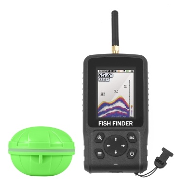 Portable Fish Finder Wireless 2.6in LED Color Screen Design Ideal for Long-distance Fishing High Bright Detection Depth Range 2.6-160ft 90° 433MHz Sonar Frequency 125 KHz Fishing Gear and Equipment