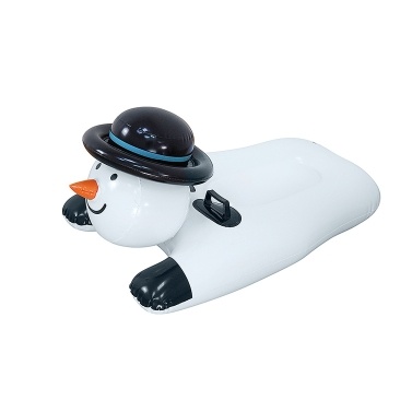 Winter Snowman Snow Tube Inflatable Snow Sled Double Handles Ski Board for Kids
