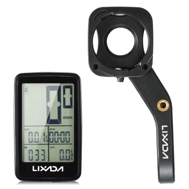 Lixada USB Rechargeable Wireless Bike Cycling Computer Bicycle Speedometer Odometer with Computer Mount Holder