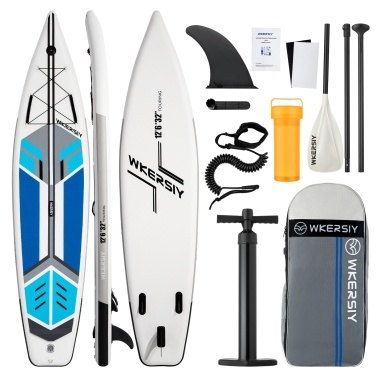 3.5M/3.8M Inflatable Stand Up Paddleboard SUP Board 6 Inch Thick SUP Surfboard Surf Set with Paddleboard Surf Fin Coiled Leash Inflator Pump and Carry Bag