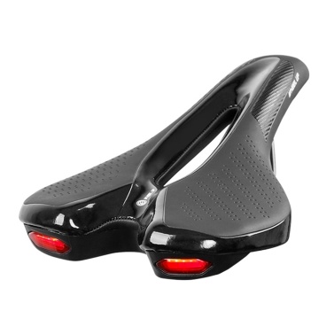 Bike Saddle Bicycle Soft Saddle with USB Charging Warning Taillight Breathable Seat Cushion for Mountain Bike Road Bike