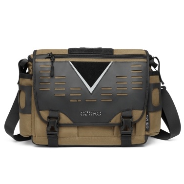 OZUKO Fashion Outdoor Messenger Bag for Men Single-shoulder Bag Cross-body Bag Large Capacity Clear Storage Waterproof Fabric
