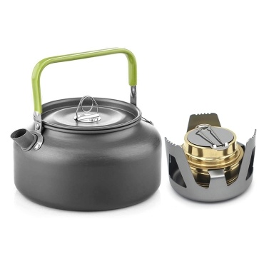1.2L Portable Water Kettle Water Pot Teapot Coffee Pot Indoor Alumina Tea Kettle with Copper Alcohol Stove