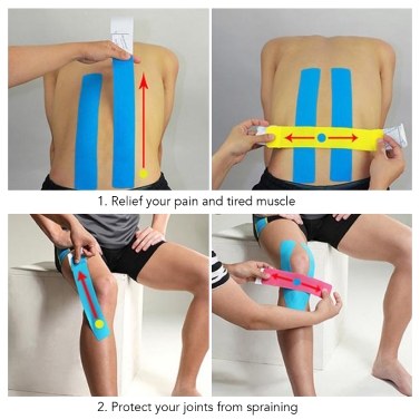 16FT Sports Bandage Anti-allergic Muscle Support Athletic Tape Pain Relief Muscle Tape Shin Splints for Shoulder Knees Elbows