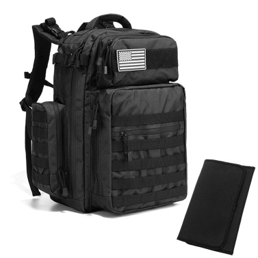 Outdoor Molle Backpack with Mat Trekking Backpack with USB Charging Port Insulated Side Pockets for Camping Hiking Trekking Mountaineering