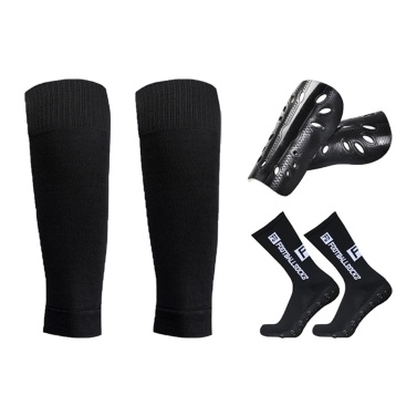 Anti Slip Soccer Socks Calf Sleeves and Leg Pads Set Outdoor Sport Running Stretch Socks Athletic Football Socks