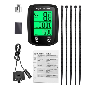 Wired Waterproof Bike Computer LED Digital Bicycle Speedometer Odometer Touchscreen Cycling Computer with Backlight