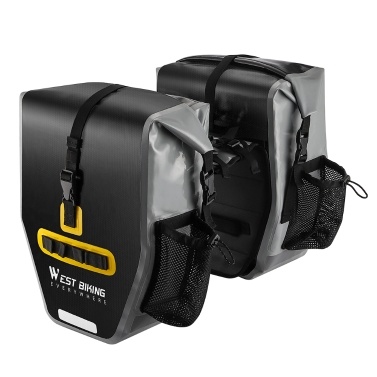 WEST BIKING PVC Expandable Bike Rear Seat Bag Waterproof Large Capacity Bicycle Riding Storage Bag Bicycle Rack Seats Trunk Bags