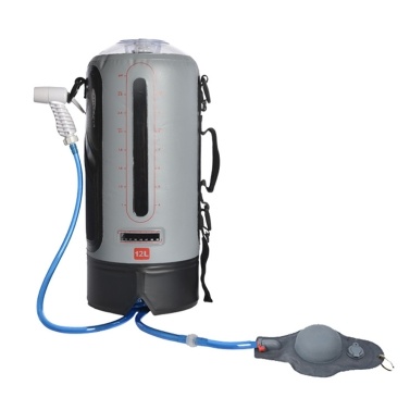 Water Bag Collapsible Water Container 12L/20L Portable Camping Shower Bag Water Bag with Air Pump for Outdoor