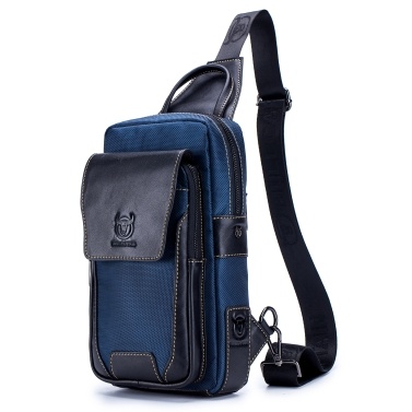 Men Leather Sling Bag Casual Chest Bag Pack Crossbody Bag Sling Backpack Travel Shoulder Backpack