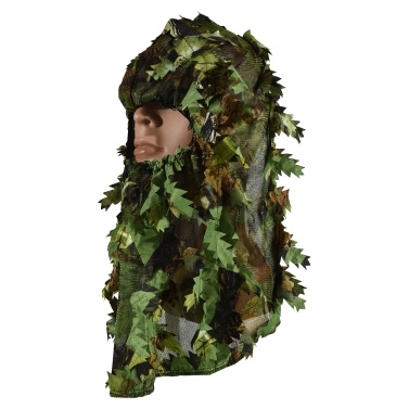 Ghillie Hunting Hat Camouflage Leaf Headgear Mosquito Net Hat Hunting Accessories for Men Breathable Polyester Material One Size Fits All Green Spring Hat Yellow Autumn Hat Tree Hat
