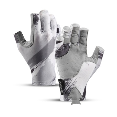 Kyncilor Outdoor Fishing Gloves Men Women Breathable Wear-Resistant Quick-Drying Fingerless Microfiber Leather Gloves for Cycling Hiking Climbing