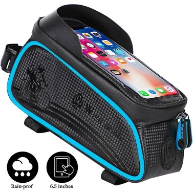 WEST BIKING MTB Road Cycling Waterproof Top Tube Bag Touch Screen Bicycle Front Frame Pannier Bag