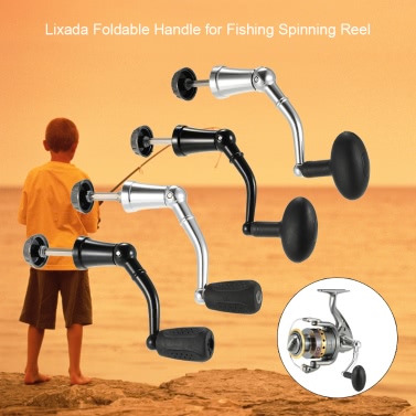 Lixada Aluminiumlegierung Drehknopf Faltbare Macht Griff für Angeln Spinning Reel Ersatzgriff Nonslip Grip