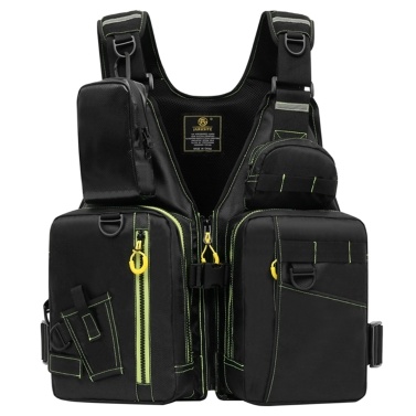 Fishing Life Jacket Multiple Pockets Floatation Vest Adults Buoyancy Waistcoat