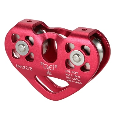 Lixada 30kN Cable Trolley Pulley Dual Pulley with 25kN Srew Locking Carainber For Climbing Caving Aloft Work Rescue