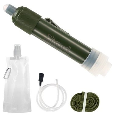 Outdoor Water Filtration System Water Filter Straw Purifier with Drinking Pouch