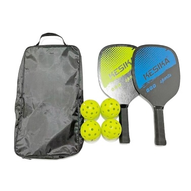 Pickleball Paddle Set Pickleball Rackets Ball Set 2 Rackets & 4 Pickleball Balls with Carrying Bag for Men Women