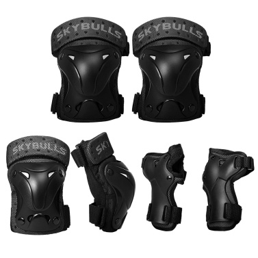 Thicken Knee Pads Set 6 in 1 Protector Kit Knee Pads Elbow Pads Wrist Guards Protective Equipment Set Safety Protection Pads for Skateboard Cycling Riding