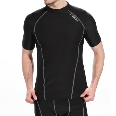 Lixada Männer kurze Ärmel schnell trocknenden atmungsaktiven Sport T-shirt Kompression Shirt für Indoor & Outdoor-Training Fitness