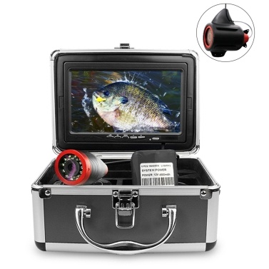 Erchang Professional-grade 7 Inch Large Color Screen DVR Underwater Fishing Camera Portable Video Fish Finder with 12 IR LED Lights Removable Sun-visor for Lake Sea Fishing