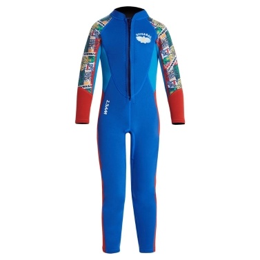 DIVE&SAIL  Kids Boys 2.5mm Neoprene Keep Warm Wetsuit UV Protection Swimsuits Kids Long Sleeves Diving Suits