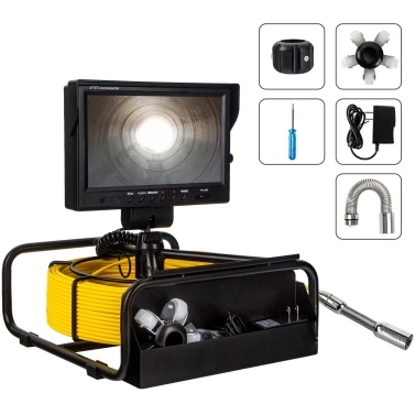 9 Inch True Color LCD Display 12 LED 20m/30m/50m Periscope Inspection Camera Pipeline Endoscope for Cave Exploration, Water-supply Pipe, Air-Conditioner Pipe, Cable Pipe, Pipeline Vacuum System, Build