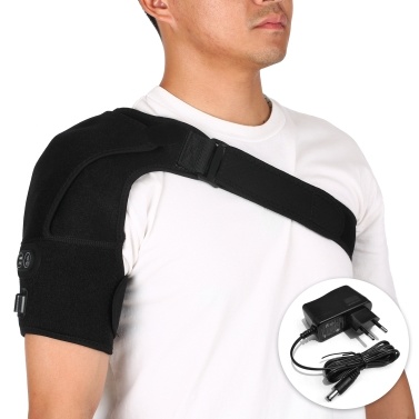 Portable Massaging Heated Shoulder Wrap Brace Heating Infrared Pad Strap Shoulder Compression Sleeve with UK/US/EU Adapter