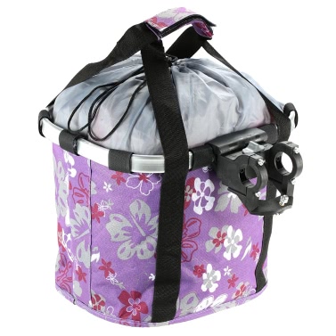 Bicycle Bike Detachable Cycle Front Canvas Basket Carrier Bag Pet Carrier Aluminum Alloy Frame