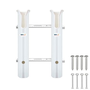 Portable Fishing Rod Rack Rod Holders 2-Tube ABS Plastic Rod Racks Rail Mount Clamp Bracket Lure Pliers Storage Socket