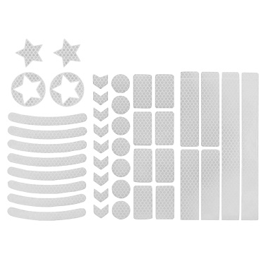 42Pcs/Set Waterproof Reflective Safety Warning Bike Stickers