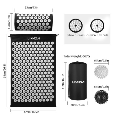 Lixada Acupressure Mat and Pillow Set