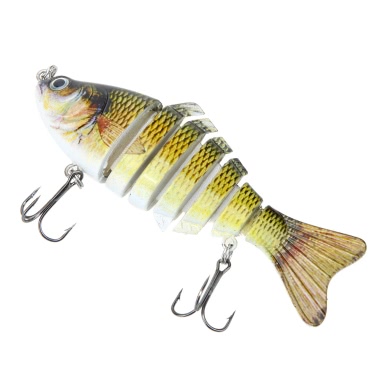 Lixada 10cm/4 "bionische 15,5 g Multi Keilzinkenanlage Angeln Köder SUN-Fisch lebensechte harte Köder Bass gelb Barsch Zander Hecht Muskie Roach Forelle Swimbait