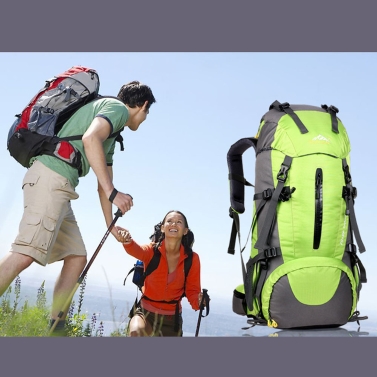50L Waterproof Outdoor Sport Hiking Trekking Camping Travel Backpack Pack Mountaineering Climbing Knapsack with Rain Cover