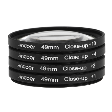 Andoer 49mm Macro Close-Up Filter Set +1 +2 +4 +10 with Pouch for Nikon Canon Sony DSLRs