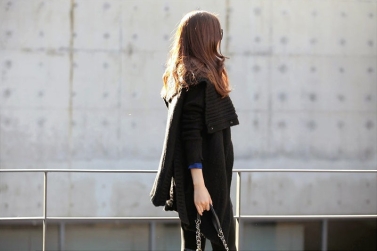 Fashion Women Cardigan Shawl Collar Solid Long Shrug Sweater OL Loose Coat Knitwear Black