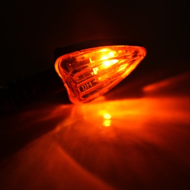 2pcs 12v Mini Motorcycle Motorbike Turn Signal Indicators Arrow Carbon Amber Light