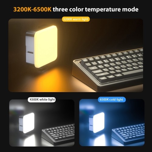 Pocket RGB Video Light LED Fill Light 3200K-6500K Dimmable Video Conference Light for Computer Tablet Smartphone DSLR Camera  Built-in Battery with Screen Clip 