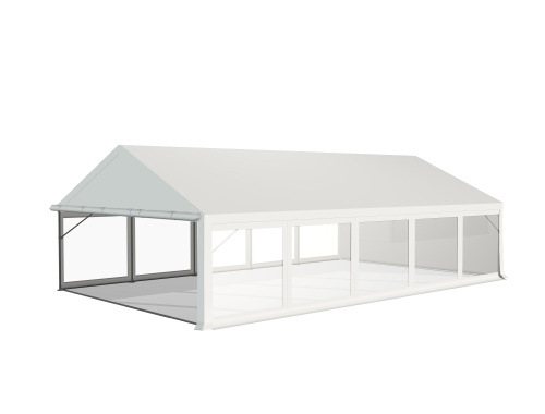 Barnum professionnel de réception 6x10m PREMIUM PLUS PVC 500g/m² Haut. 2.20m blanc œillet inox