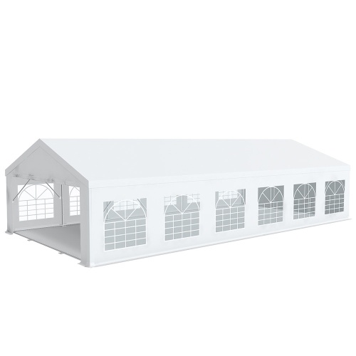 Tente de réception 6x12m pvc 520g/m2 tube 50mm PREMIUM PLUS Blanc uni