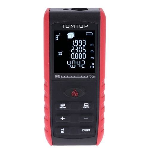 

TOMTOP 100m Portable Handheld Digital Laser Distance Meter Range Finder Area Volume Measurement with Angle Indication