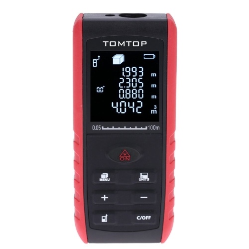 TOMTOP 100m Portable Handheld Digital Laser Distance Meter Range Finder Area Volume Measurement with Angle Indication