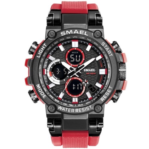 

SMAEL 1803 Multifunctional Sport Men Wrist Watch Stylish Quartz Digital Watch with 50M Waterproof/Luminous/Alarm/Timing/Week/Date Display