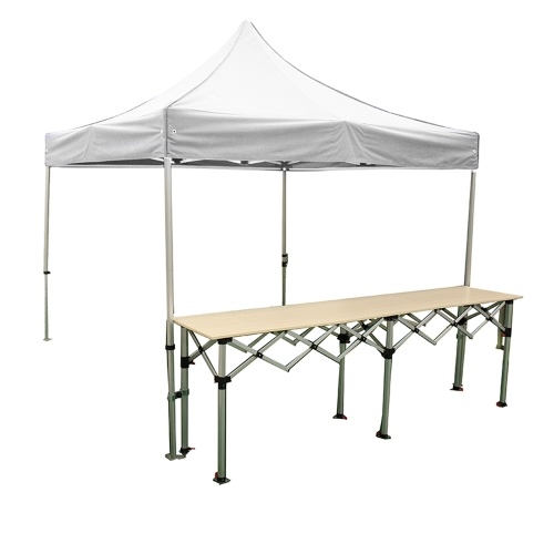 Stand buvette tente pliante 3x3m Alu 40/45mm + 1 comptoir pliant 3m par 60cm