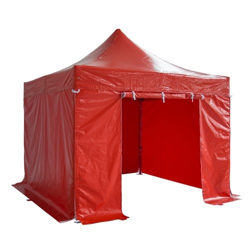 Barnum pliant 3x3m Alu 55 PVC - toit PVC 580g/m² et côtés Polyester pelliculé PVC 380g/m²